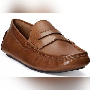 New Polo Ralph Lauren Men's Anders Leather Penny Driver Tan Brown Size 10.5 Shoe